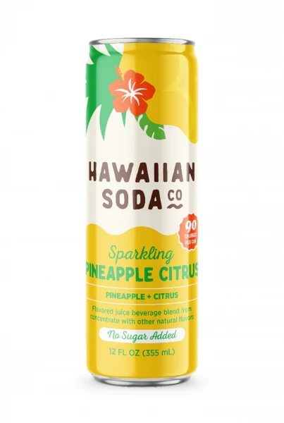 HAWAIIAN SODA CO SPARKLING PINEAPPLE CITRUS